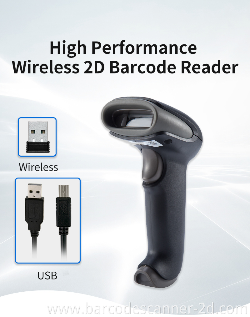 Wireless 1D 2D Barcode Scanner Screen Reader